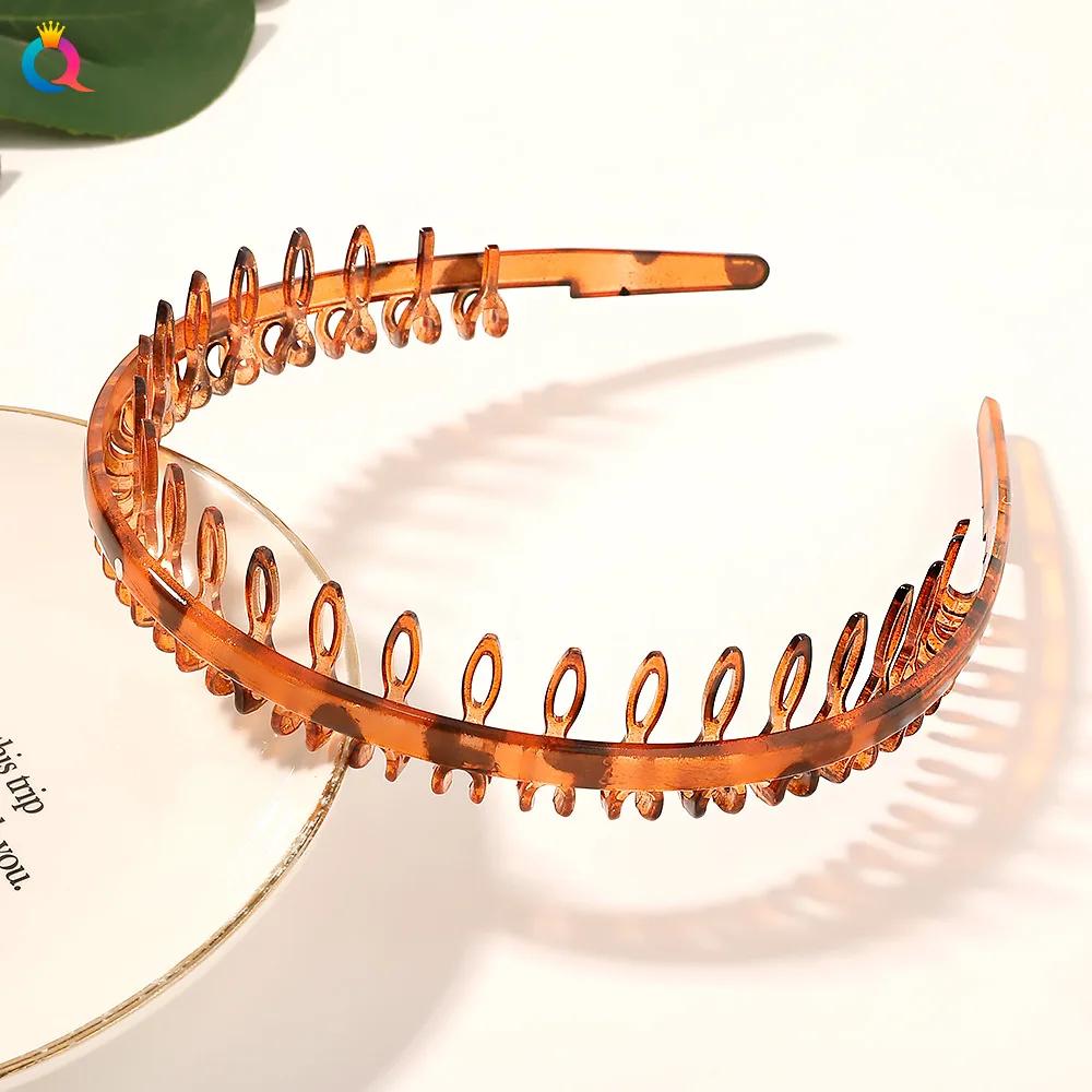 Einfaches mattes Kettengewelle gezahntes Haarband Finishing für abstehende Haare Kopfband Outdoor Haarreifen zum Gesichtwaschen Kopfbedeckung Haarschmuck