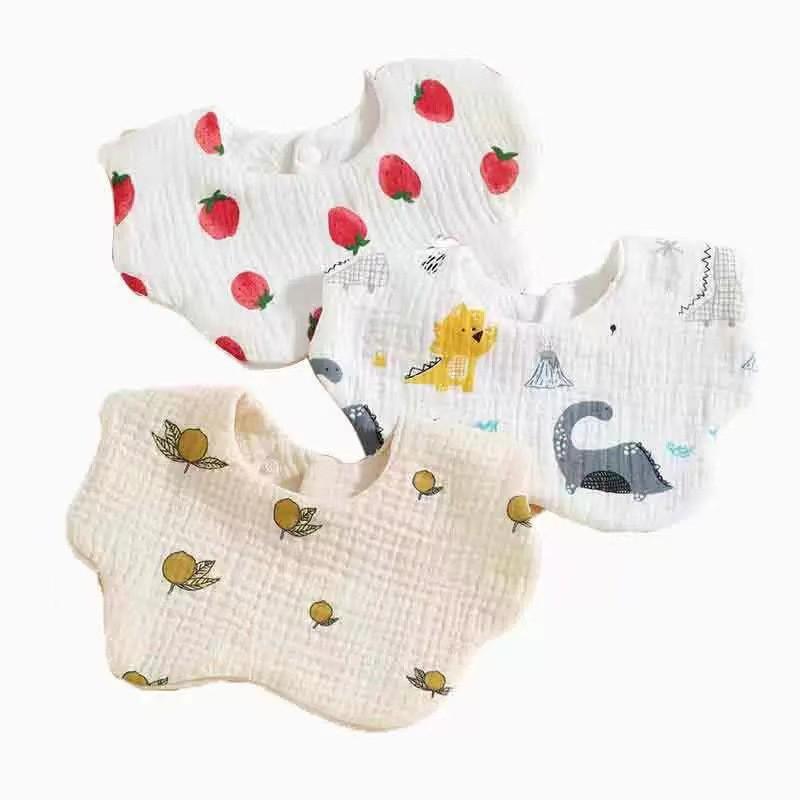 New Style Six-Layer Cotton Yarn Baby Drool Bib: Anti-Spit Up Petal Design for Newborns