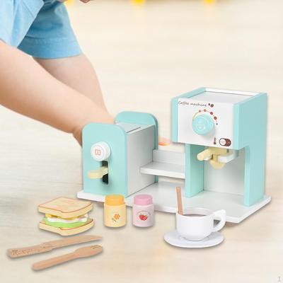 Spielzeug-Kaffeemaschine aus Holz für Kinder ab 3 Jahren – Kreatives Geschenk zur Förderung der Feinmotorik