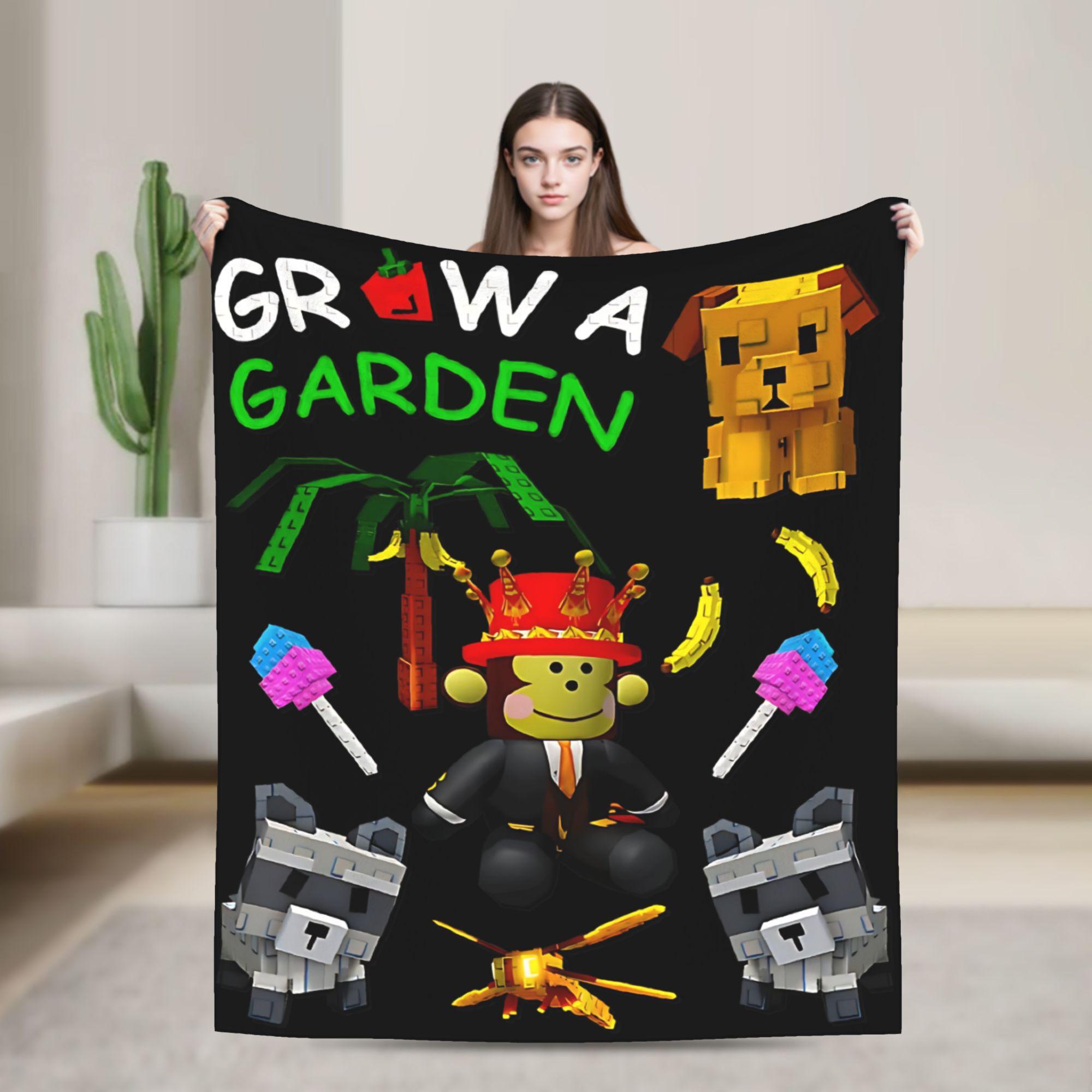 Game Thumb a Green Garden Grow Grow a Garden Knitted Blankets Velvet Lightweight Thin Throw Blanket for Airplane Travel Bed Rug 75X95CM