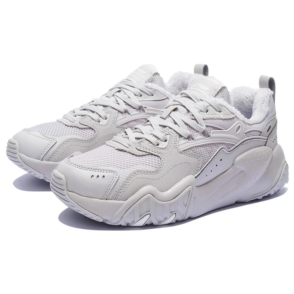 New LiNing Cat Paw Lite Winter Anti Slip And Wear Resistant Warm Low Top Sports Casual Shoes Bellflower Grey AGCS347-2