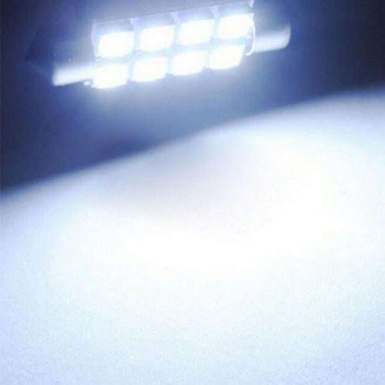 2 szt. 36mm samochodowa żarówka do wnętrza samochodu 8LED SMD czysta biała żarówka kopułkowa Festoon