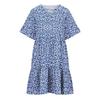 Women Summer Floral Midi Dress Casual V-Neck Ruffle Short Sleeve Flowy Dress Boho Beach