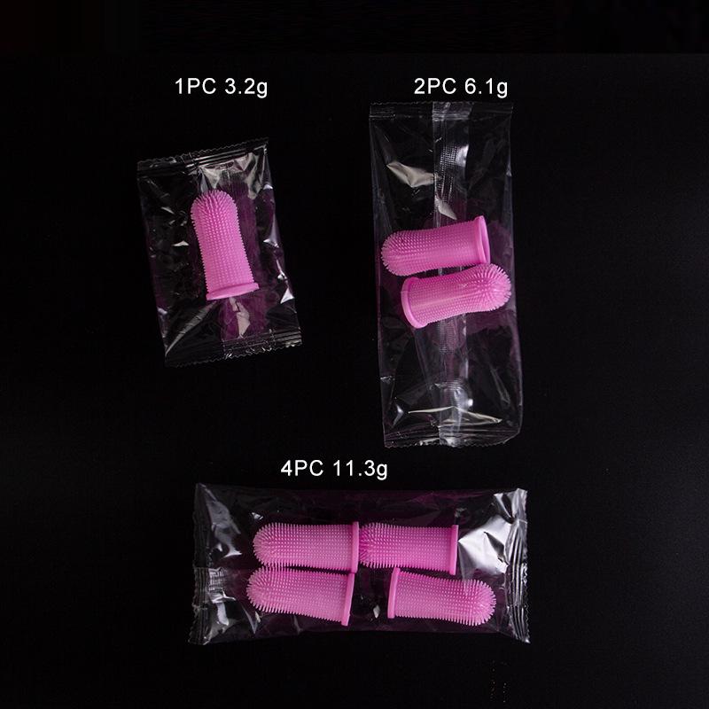 Pet Toothbrush Finger Cots for Cats and Dogs - Oral and Dental Cleaning Supplies Single Pack розовый