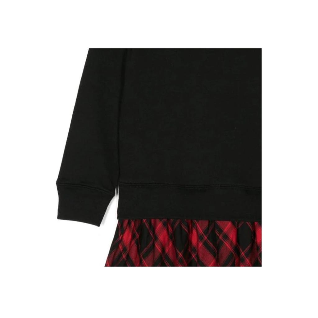 Polo Ralph Lauren Dress Logo Embroidery Patchwork Long Sleeve Kids Dresses Black 313920455-001