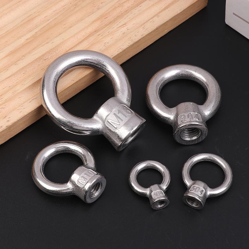 304 Stainless Steel Japanese Eye Nuts M6 M8 M10 M12 M16 Lifting Rings Marine-Grade Hardware Rigging Hoisting Industrial