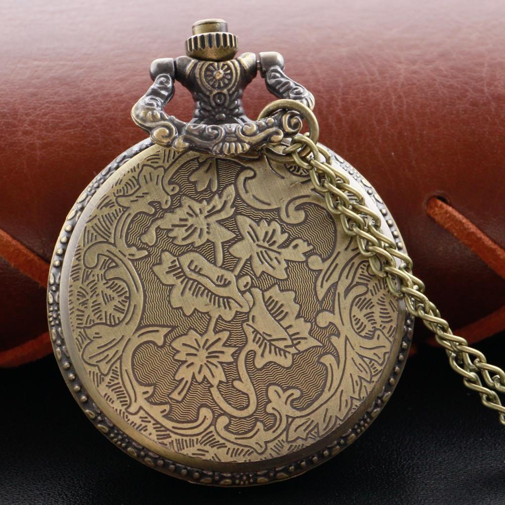 Bronze Sun Lion Totem Men's Quartz Pocket Watch Vintage Fashion Best Festival Gift for Male and Female Students