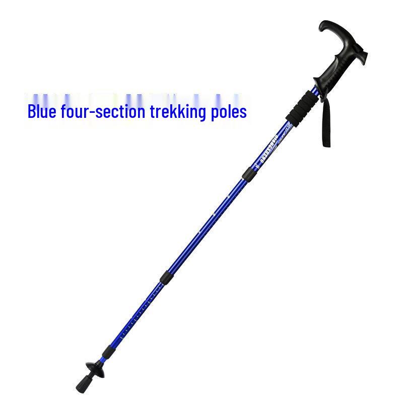 Leichter, faltbarer Senior Nordic Walking Trekkingstock mit geriffeltem 4-teiligem Teleskopgriff