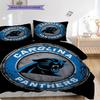 Carolina Panthers Pattern Bedding Quilt Set Quilt Cover Pillowcase Home Decoration Birthday Gift (1 * Duvet Cover + 2 * Pillowcase, Without Core)