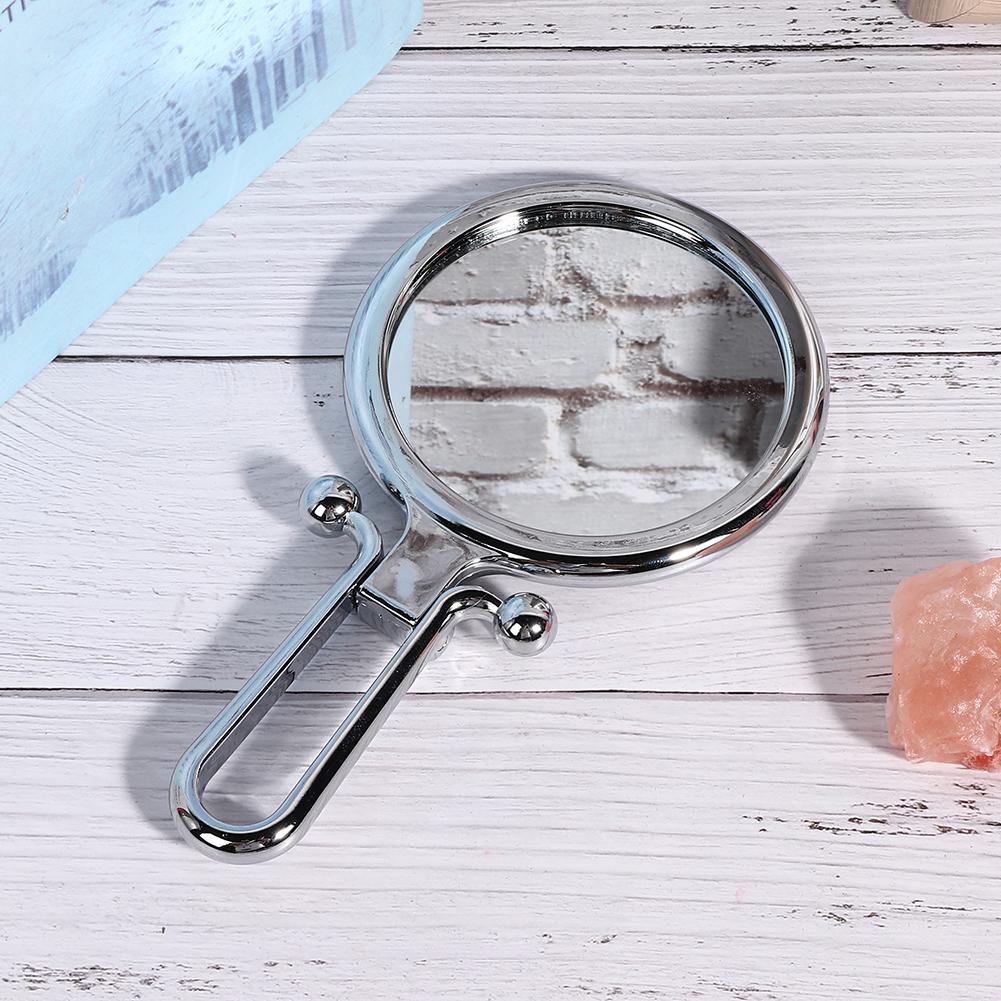 Double Sided Makeup Mirror 10x Magnifying Foldable Handheld Cosmetic Mirror For Home Travel(Silver )