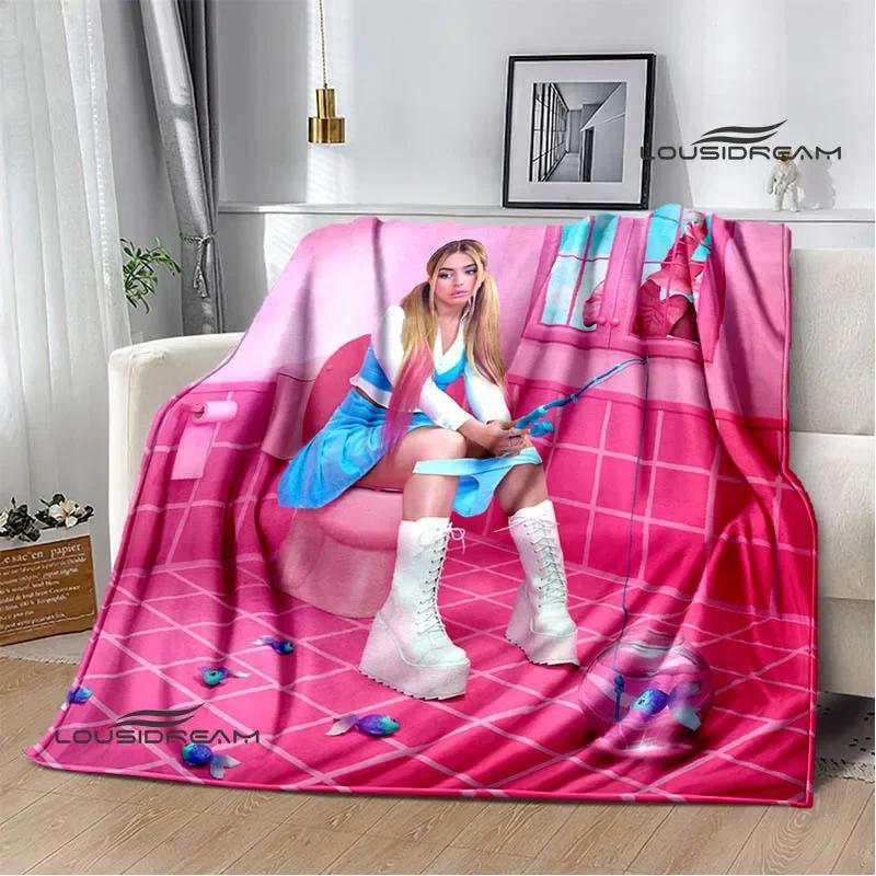 Spanish singer Lola índigo printed blankets Flange Warm blanket soft and comfortable blanket picnic blankets birthday gift