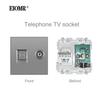 EIOMR A6 Series Grey Flame Retardant PC Panel Wall Switch EU Socket HDMI-compatible USB Type-C 2.1A Charger TV RJ45 Module DIY