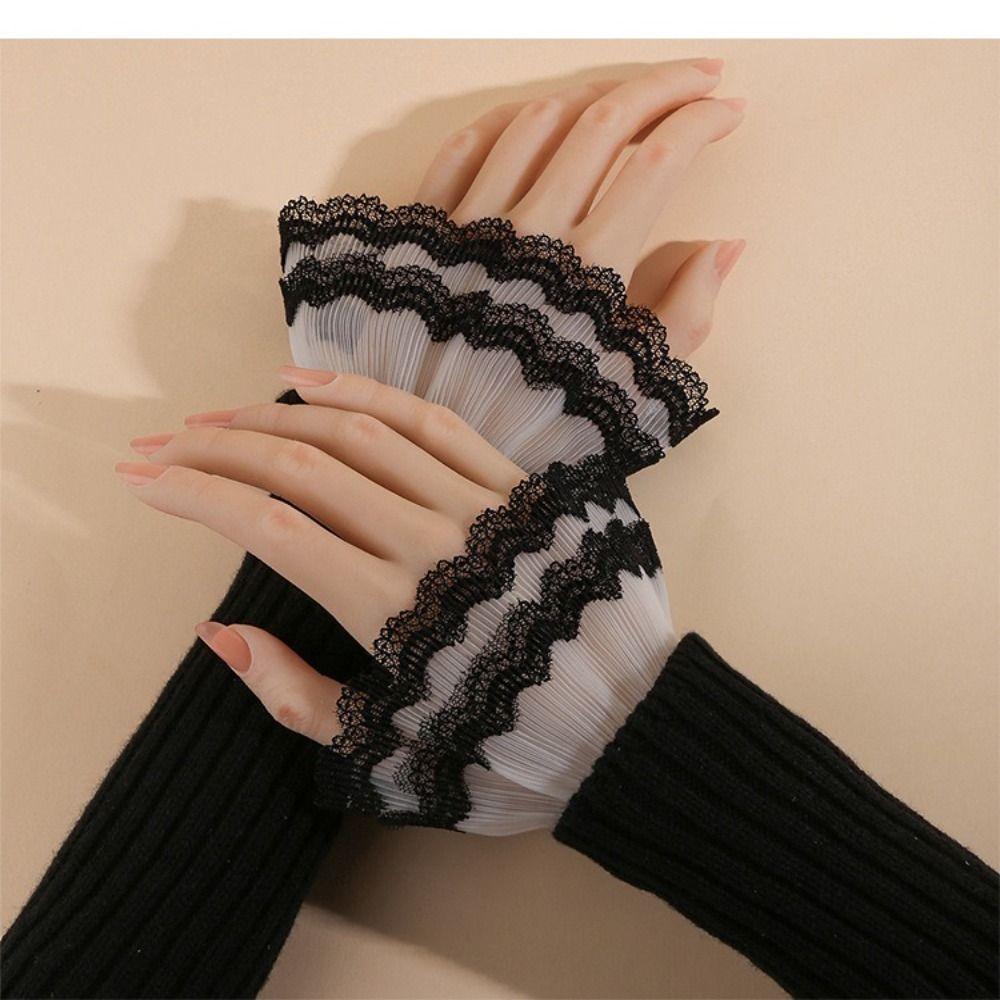 Detachable Fake Cuff White Black Lace Cuff New Sweater Cuffs