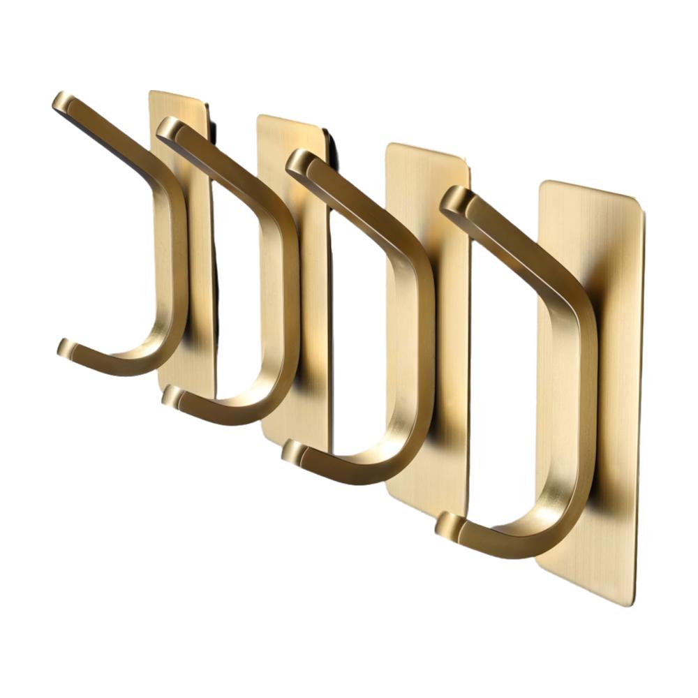 4pcs Stainless Steel Adhesive Towel Hooks Self Adhesive Waterproof Stick on Hooks No Drill Space Saving Heavy Duty Hooks