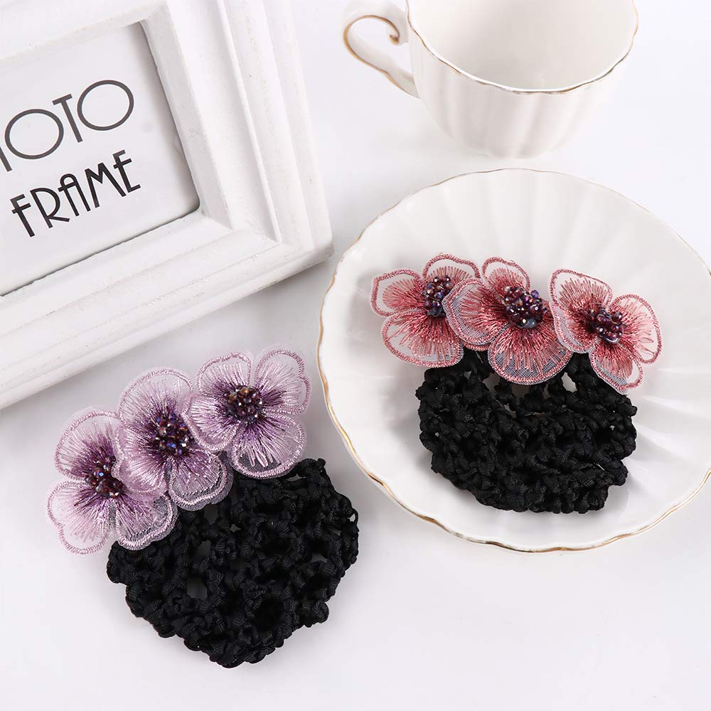 Pracownik Banku Siateczkowy Kwiat Koreański Styl Nakrycie Głowy Akcesoria do Włosów Kobiety Wsuwka Kokarda Siatka do Koka Snood