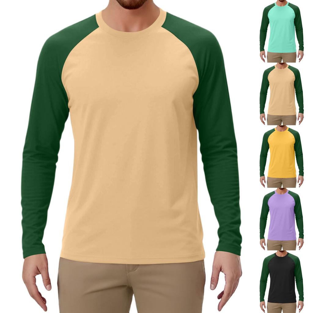 Pánské sportovní tričko s dlouhým rukávem raglánového střihu v kontrastních barvách