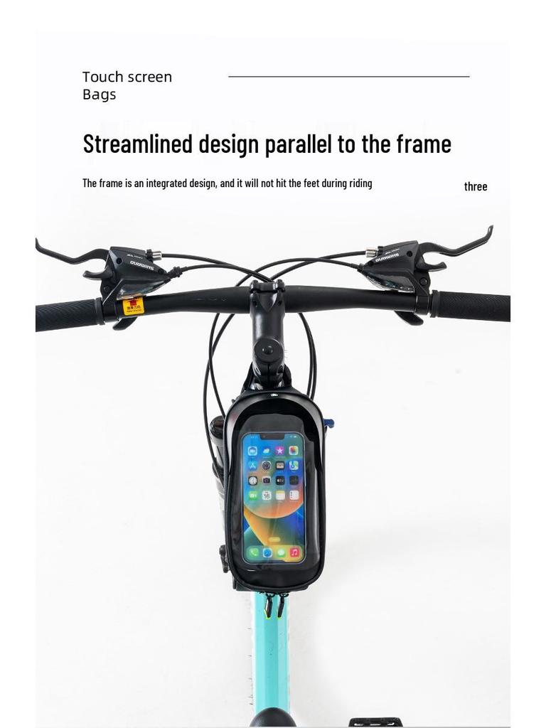 DTUCYCLE Waterproof Top Tube Bicycle Bag with Touch Screen Phone Holder
