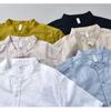 Solid Color Stand Collar Short Sleeve Shirts for Men Daily Summer Tops Casual Soft and Comfortable Cotton Linen Shirt Simple Style Men Clothing