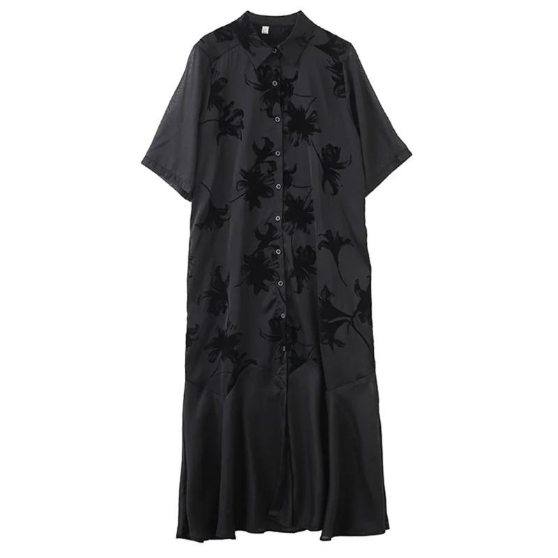 

Xitao Винтажное платье из лоскутов с сеткой ZMY1247 One Size чёрный