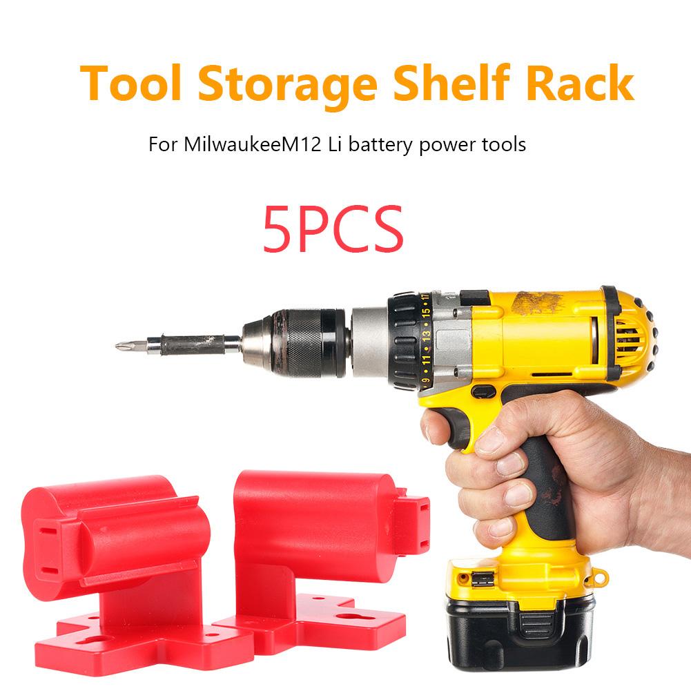 

2/5pcs Electric Drill Power Tool Bracket Lightweight Storage Shelf Rack Eco-friendly ABS Easy Install for MilwaukeeM12 Products China Mainland