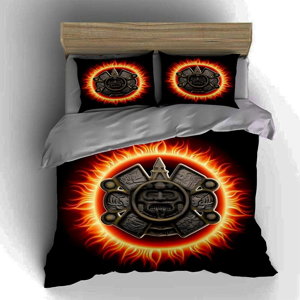 Fiery Tribal Emblem Bedding Duvet Cover Sets Duvet Covers Pillowcases Gifts (1 * Duvet Cover 2 * Pillowcases, Without Duvet Insert)