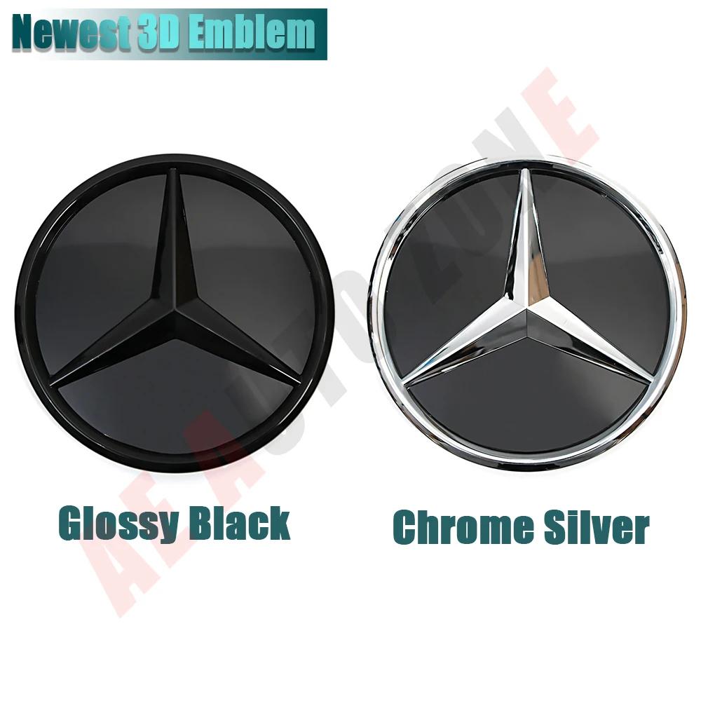 Bilklistermärke För Mercedes Benz GLC X253 GLE W167 GLS X167 V W447 Silverkant Nyaste 3D Och Svart Kant LED Spegel Grill Stjärna