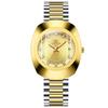 Gold Diamond-Set Waterproof Quartz Couple Watch with Steel Band