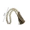 Multi-Size DIY Bohemian Wood Bead Strands with Tassels for Home Décor