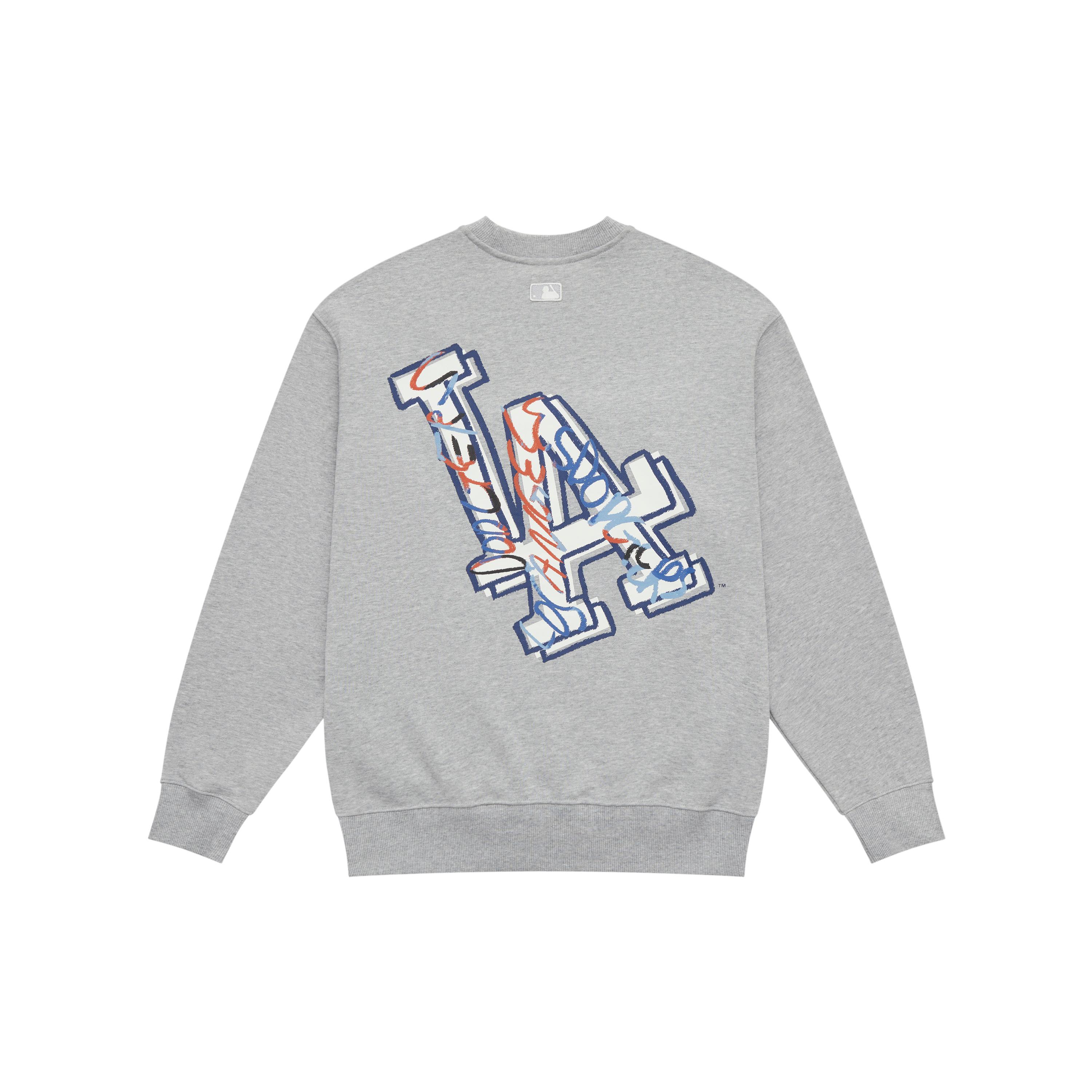 

New MLB Los Angeles Dodgers Basic Collection 24FW Crewneck Sweatshirt Unisex Heather Gray 3AMTB1344-07MGS M