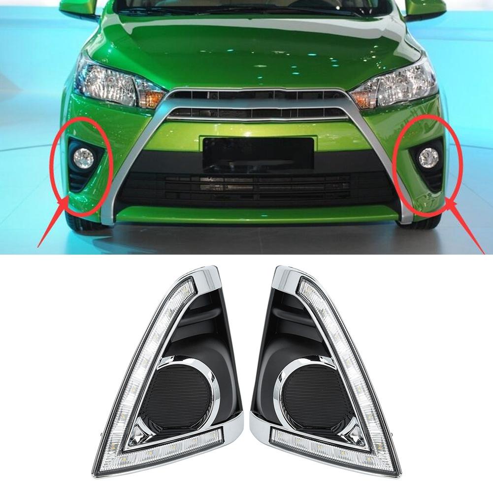 1 par DC12V 6000 6700K LED Vattentät Dubbelfärg DRL Blinkersljus Passar för Toyota Yaris Vios 13 15