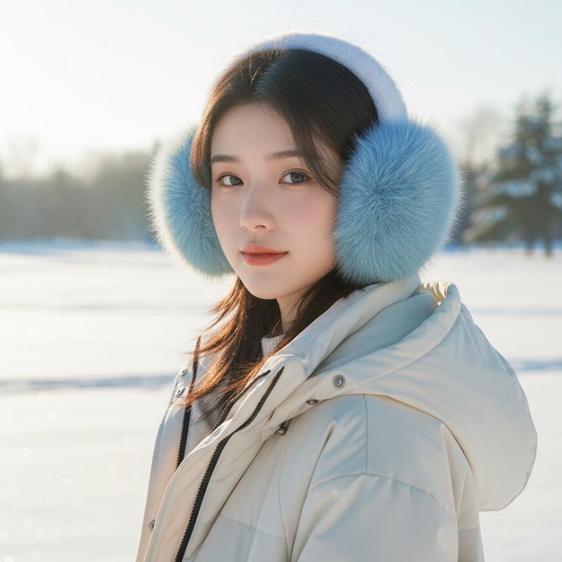 

Женские складные плюшевые кошачьи ушки, зимние наушники - Утолщенные, теплые и непродуваемые One Size