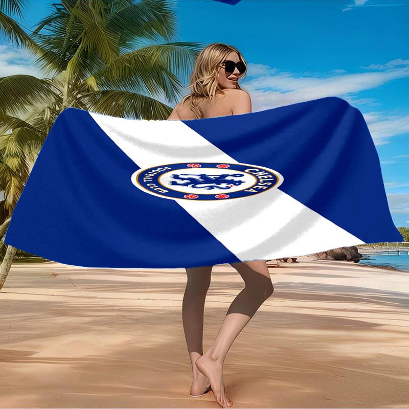 Chelsea Football Club Crest Beach Towel Microfiber Beach Towel, Lightweight and Quick-Dry, for Summer Travel, Swimming Pool Fan Birthday Gift