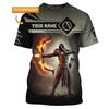 Fashion Personality Archery T-shirt Unisex Customizable Name Short Sleeve T Shirt Archery Custom Name DIY Sport Short Sleeve Top