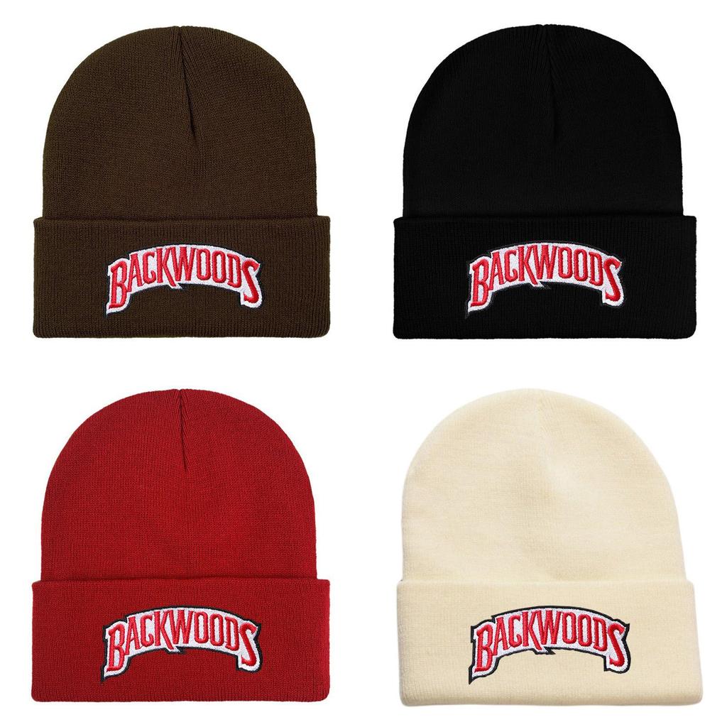 Backwoods Embroidered Beanie Hat With Adjustable Fit For Street Fashion And Cold Weather