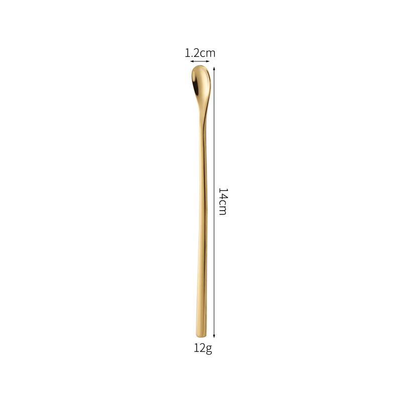 Korean Gold Stainless Steel Multi-Purpose Small Spoon for Coffee, Tea, and More