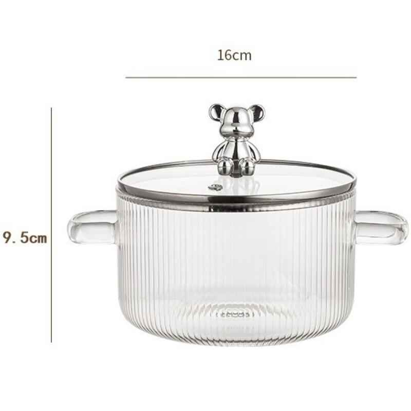 ZISIZ 1,6L Borosilikatglas Multifunktionstopf