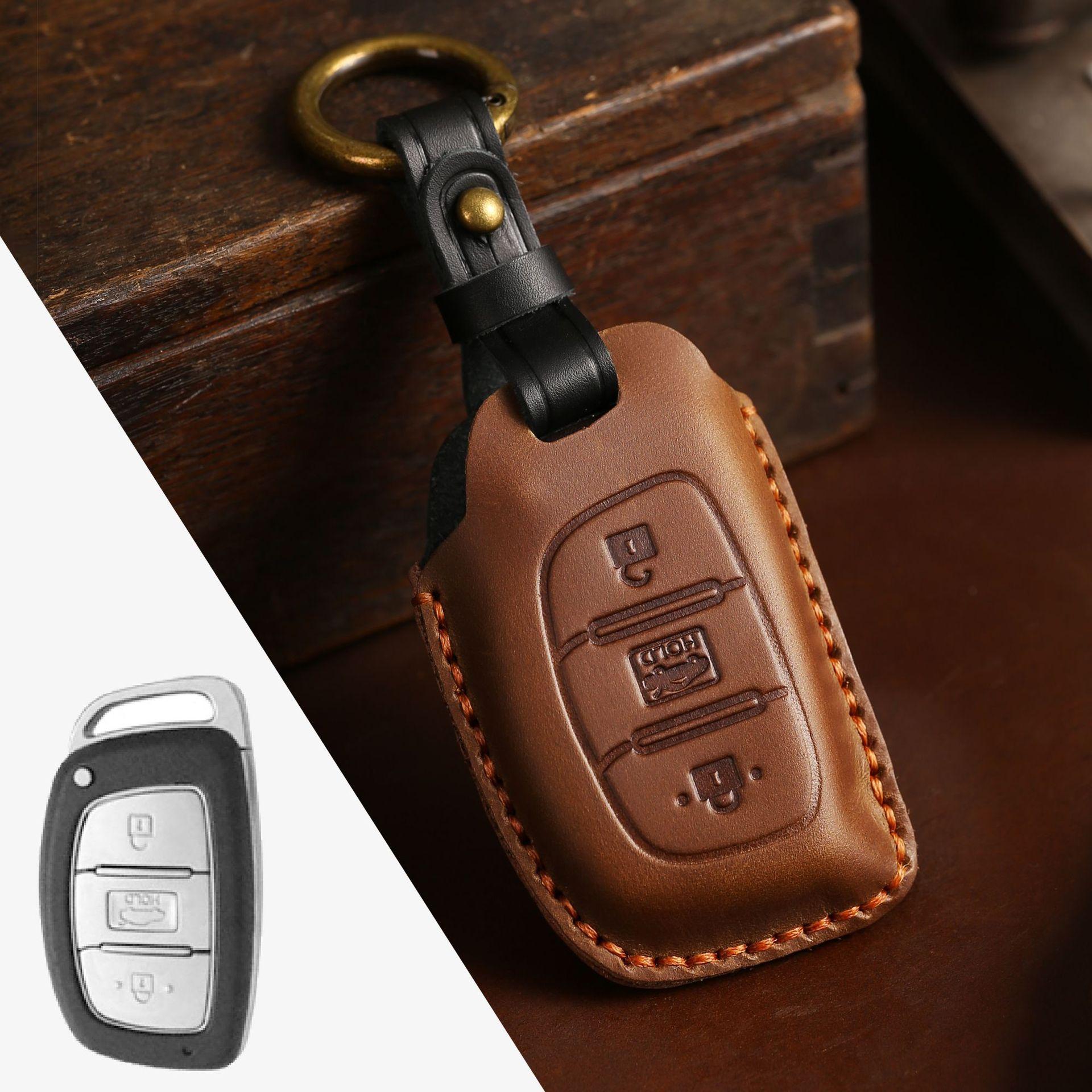 

Leather Key Bag Is Suitable For Modern Key Bag Ix35 Pure Handmade Mad Horse Leather Car Key Bag Cover.