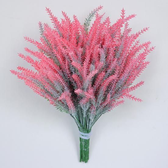 Yousheng 4 Pièces Lavande Artificielle 5 Fourchons Résistant aux UV Fausse Fleur en Plastique Décoration Centre de Table Maison Mariage Fête Intérieur Extérieur Fausse Floraison