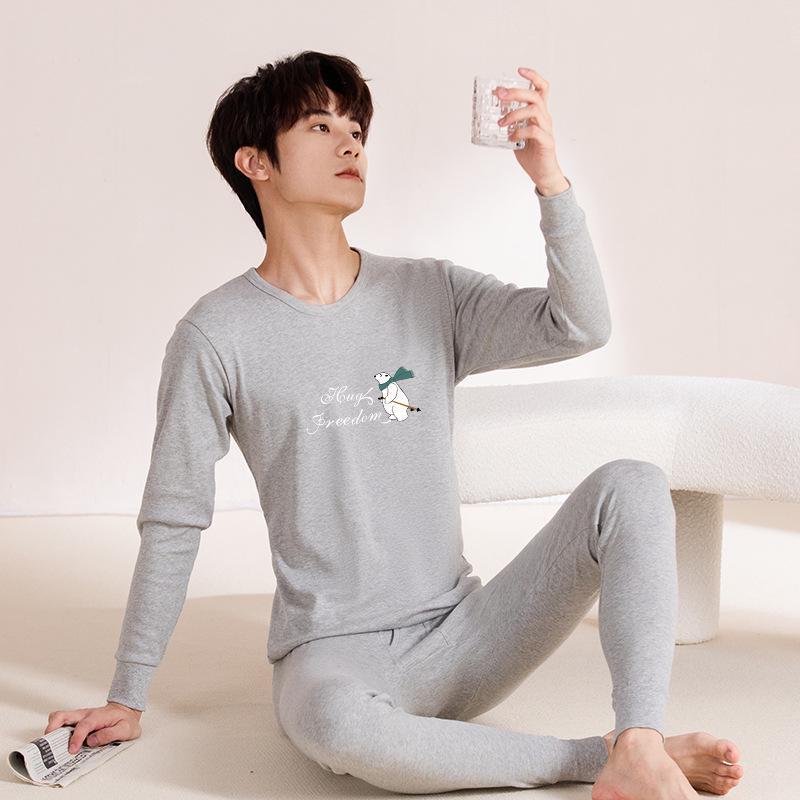 Pure Cotton Autumn Thermal Suit for Youth Boys - Lightweight Long Underwear