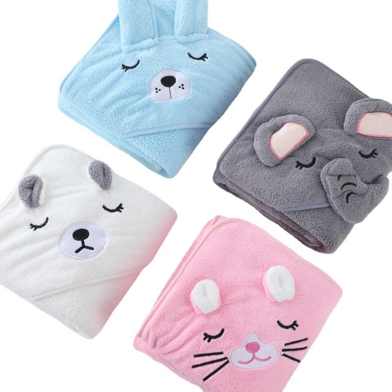 Baby Blanket New Air Conditioning Blanket Warm Coral Velvet Breathable Soft Multipurpose Absorbent Quick Drying Towel Bath Towel
