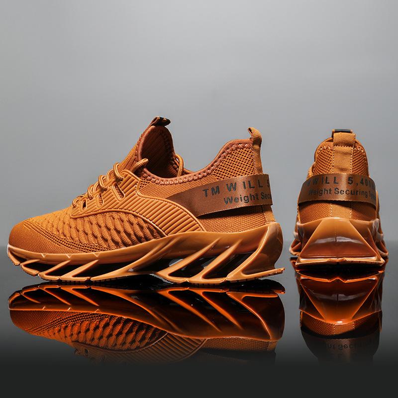 Men's shoes autumn breathable fly weaving casual men's trend blade fish scale sports