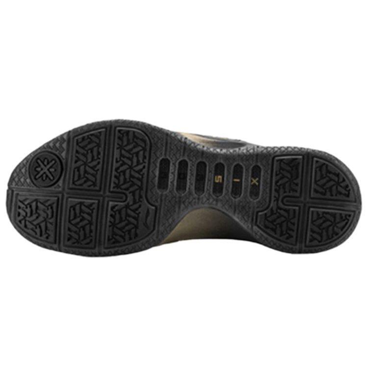 Li Ning WOW 6 Slip Resistant Abrasion Resistant Low top Basketball Shoes Men's Black Gold ABAM089-74
