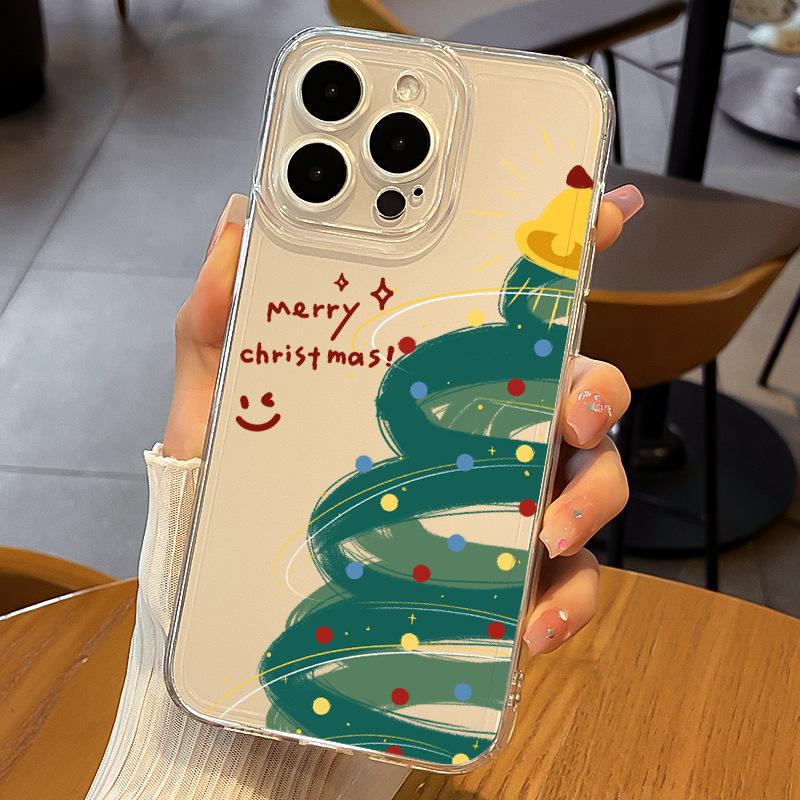 

Рождественская елка подходит для чехла для телефона Apple 16 15plus, прозрачный 14 силиконовый 13mini защитный чехол 12promax Apple 15PROMAX