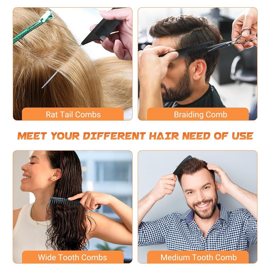 4-Piece Professional Hair Comb Set for Women and Men – Premium Quality, Versatile, and Painless for All Hair Types. Stay Beautiful.