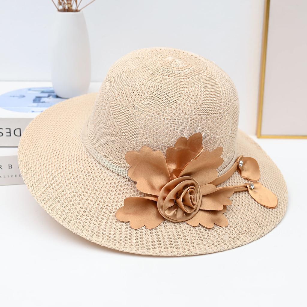 Hat Women's Summer Straw Hat Fashion Beach Hat Versatile UV Protection Sun Hat Flower Sun Protection Hat