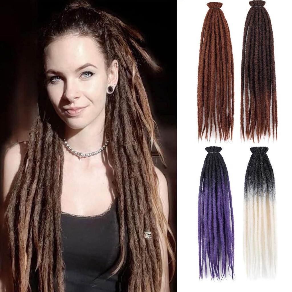 10 Stück/Lot Häkelhaar Dreadlock Doppel Afro Flechthaarverlängerung 24 Zoll Häkel-Box Braids Haar Synthetische Schwarze Zöpfe für Frauen