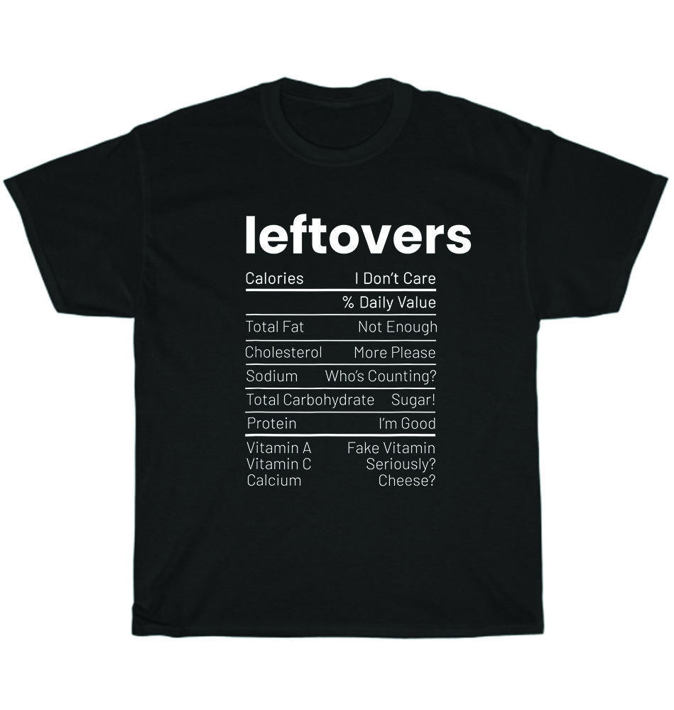 

Пищевая ценность остатков День благодарения Рецепты из остатков Футболка Унисекс Подарок 4XL