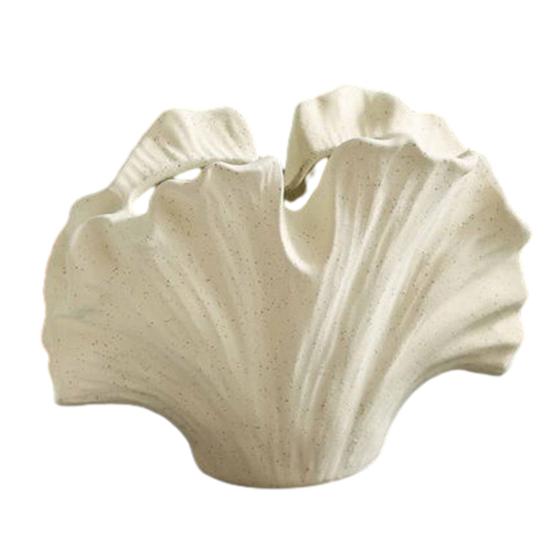 Ceramic Ginkgo Leaf Flower Vase, Artistic Leaf Shape Floral Container, Decorative Vase for Home Office Living Room Table Centerpiece