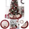 Elegant Red And Black Checkered Christmas Tree Skirt For Vehicle Holiday Decor 120cm