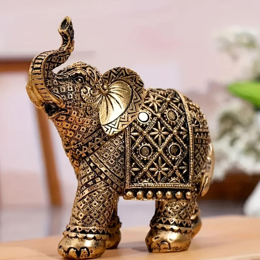 Attrazione Retrò Ricchezza Resina Elefante Scultura Fortunata Antica Artigianato per Casa Scrivania Ornamenti Giardino Esterno Bonsai Decorazione Regalo